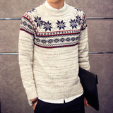 2017 Christmas Sweater New Autumn Fashion Brand Casual Jacquard Male Sweater O-Neck Slim Knitted Men's Sweaters Men Pullovers