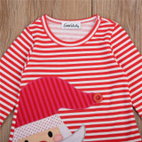 2017 Christmas Girl Dress Bebes Baby Girl Striped Dresses Long Sleeve Cute Cotton Dresses Kids Dress For Girls Xmas Vestido 1-7Y