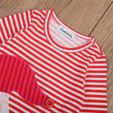 2017 Christmas Girl Dress Bebes Baby Girl Striped Dresses Long Sleeve Cute Cotton Dresses Kids Dress For Girls Xmas Vestido 1-7Y