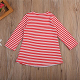 2017 Christmas Girl Dress Bebes Baby Girl Striped Dresses Long Sleeve Cute Cotton Dresses Kids Dress For Girls Xmas Vestido 1-7Y