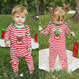 2017 Christmas Baby Girls Boys Clothes Newborn Infant Bebes Striped Romper Kids Christmas Costume Clothing 0-24M