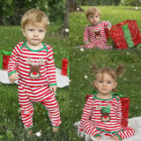 2017 Christmas Baby Girls Boys Clothes Newborn Infant Bebes Striped Romper Kids Christmas Costume Clothing 0-24M