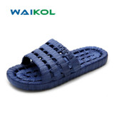 Waikol Beach Sandals Slippers Summer Outdoor Flats Non-slip Bathroom Home Leakage Water Slippers Men Casual Flip Flop Shoes