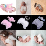 kids newborn Angel Wings Feather Wings Baby Girl hats for girls baby Shoot Hair Accessories Forcaps for boys bonet photo props