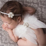 kids newborn Angel Wings Feather Wings Baby Girl hats for girls baby Shoot Hair Accessories Forcaps for boys bonet photo props