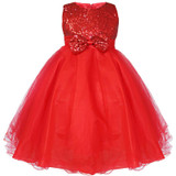 Kids Infant Girls Flower Dress Wedding Bridesmaid Birthday Party Pageant Princess Formal Dress Sequined Bow Tulle Tutu Dress