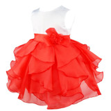 Kids Infant Girls Flower Wedding Dresses Petals Dress Children Bridesmaid Toddler Elegant Dress Pageant Bridal Tulle Party Dress