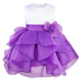 Kids Infant Girls Flower Wedding Dresses Petals Dress Children Bridesmaid Toddler Elegant Dress Pageant Bridal Tulle Party Dress