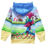 Kids Hoodies Trolls Jackets for Girls Clothes Children's Sweatshirts Cartoon Trolls Hoodies Boys Girls Tops Sports Wear
