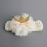 Kids Glitter light chiffon Crown hairpin Hair clips Newborn Toddlers tiara Headbands gold color headwear DIY Hair Accessories J4
