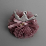 Kids Glitter light chiffon Crown hairpin Hair clips Newborn Toddlers tiara Headbands gold color headwear DIY Hair Accessories J4