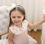 Kids Glitter light chiffon Crown hairpin Hair clips Newborn Toddlers tiara Headbands gold color headwear DIY Hair Accessories J4