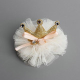 Kids Glitter light chiffon Crown hairpin Hair clips Newborn Toddlers tiara Headbands gold color headwear DIY Hair Accessories J4