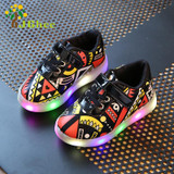 Kids Glowing Sneakers Luminous Shoes For Girls Boys LED Lighted Casual Shoes PU Leather Sports Shoes Fashion Soft EU21-30