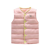 Kids Girls Vests Children's Down Parkas Cotton Warm Vest Baby Girl Boy Sweet Solid Waistcoat Outerwear