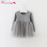 Kids Girls Princess Dresses Infant Dress Newborn Girls Clothes Baby Cotton Long Sleeve Clothing 0-4 Years