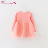 Kids Girls Princess Dresses Infant Dress Newborn Girls Clothes Baby Cotton Long Sleeve Clothing 0-4 Years