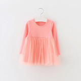 Kids Girls Princess Dresses Infant Dress Newborn Girls Clothes Baby Cotton Long Sleeve Clothing 0-4 Years