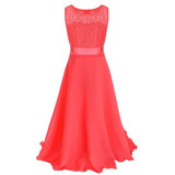 Kids Girls Flower Lace Dress for Party and Wedding Bridesmaid Floral Girl Dress Ball Gown Prom Formal Maxi vestidos