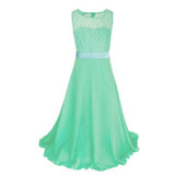 Kids Girls Flower Lace Dress for Party and Wedding Bridesmaid Floral Girl Dress Ball Gown Prom Formal Maxi vestidos