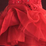 Kids Girls Flower Dress Red Christmas Baby Girl Butterfly Birthday Party Dresses Children Princess Clothes Ball Gown 6M-4T