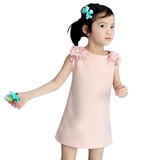 Kids Girls Dress Clothing Summer Sleeveless Flower Shoulder Princess Dress Baby Girl Birthday Dresses Baby Dresses Clothes