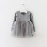 Kids Girls Birthday Dresses Infant Dress Newborn Girls Clothes Baby Cotton Long Sleeve Clothing 0-4 Years