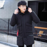 BTKSYXGS 2017 New winter men's down jacket coat Tide fashion Medium-long Thick warm Hooded parka outerwear 991