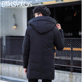 BTKSYXGS 2017 New winter men's down jacket coat Tide fashion Medium-long Thick warm Hooded parka outerwear 991
