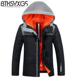 BTKSYXGS 2017 New winter men's Hooded down jackets coats Tide fashion short Thick warm waterproof windproof parkas outerwears