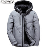 BTKSYXGS 2017 Men's winter Hooded down jacket coat parka Fashion Thick warm Waterproof windproof outerwear overcoat High quality