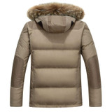 BTKSYXGS 2017 Men's winter Hooded 90% white duck down jacket coat parka Fashion short Thick warm fur collar outerwear overcoat