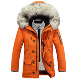 BTKSYXGS 2017 Men's winter Large fur collar lambs wool Hoodies down jackets coats parkas fashion Thick warm outerwears overcoats