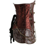 Brown Steel Bone Underbust Corset Steampunk Corset Bustier Top Sexy Women Gothic Corset Dress Bustier and Corset Royal Corselet