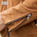 Brown genuine leather coat men quilted suede cow leather motorcycle jacket chaqueta moto hombre veste cuir homme cappotto LT1306