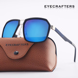 Brown Brand Retro Square Sunglasses Polarized Mens Driver Coating Mirrored Sunglasses Fashion Polaroid Metal Sunglasses 273