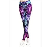 2017 Sexy Women Sporting Leggings Fitness Workout Trousers 3D Purple Diamond Printing Slim Pants Elasticity Leggings