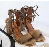 2017 Sexy Women Pumps Open Toe Lace up Heels Sandals Woman sandals Thick with Women Shoes women High heels