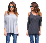 2017 Sexy Women Cotton Shirts O Neck Hollow Out Long Sleeve Sexy Women Tops Solid Blouse Summer Casual Blusas Mujer LX136