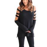 2017 Sexy Women Cotton Shirts O Neck Hollow Out Long Sleeve Sexy Women Tops Solid Blouse Summer Casual Blusas Mujer LX136