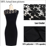2017 Sexy Vestidos Summer Large Size Dress Black Stretch Evening Party Lace Slim Bodycon Pencil Vestidos Crochet Elegant Dress 2017 Sexy Vestidos Summer Large Size Dress Black Stretch Evening Party Lace Slim Bodycon Pencil Vestidos Crochet Elegant Dress