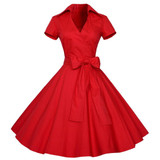 2017 Sexy Summer Dress Women's Retro Vintage Dress Elegant Audrey Hepburn Short Sleeve Casual Office Dress Plus Size Vestidos
