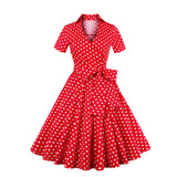 2017 Sexy Summer Dress Women's Retro Vintage Dress Elegant Audrey Hepburn Short Sleeve Casual Office Dress Plus Size Vestidos