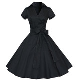 2017 Sexy Summer Dress Women's Retro Vintage Dress Elegant Audrey Hepburn Short Sleeve Casual Office Dress Plus Size Vestidos