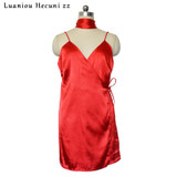 2017 Sexy Summer Women Dress Satin Slip Deep V Neck Spaghetti Strap Party Short Dresses Solid Ladies Mini Dress Vestidoes C099