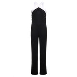 2017 Sexy Off Shoulder Backless Jumpsuit Playsuit Women Black Long Jumpsuits Sleeveless Bandage Bodycon Rompers Bodysuit Overall