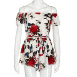 2017 Sexy Off Shoulder Elegant Jumpsuit Romper Summer Boho Floral Printed Bodycon Playsuit Women Beach Rompers Overall 2017 Sexy Off Shoulder Elegant Jumpsuit Romper Summer Boho Floral Printed Bodycon Playsuit Women Beach Rompers Overall