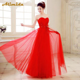 ALIMIDA Elegant Evening Dress Long 2018 Crystal Stunning Party Dresses 3D Flower A-Line Prom Dress Strapless robe de soiree