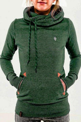 Alien Solid Hooded Women Hoodies Sweatshirts 2017 Hooded Collar Pocket Long Sleeve Pullovers Female Casual Drawstring Tops 30@J