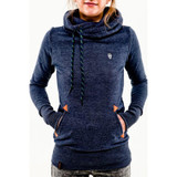 Alien Solid Hooded Women Hoodies Sweatshirts 2017 Hooded Collar Pocket Long Sleeve Pullovers Female Casual Drawstring Tops 30@J